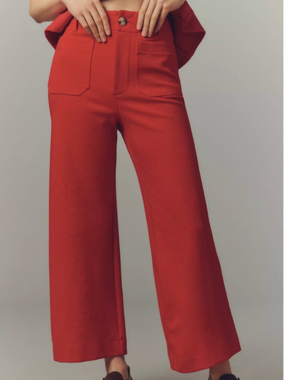 Anthropologie NWT The Colette Knit Crop Wide-Leg Pants by Maeve